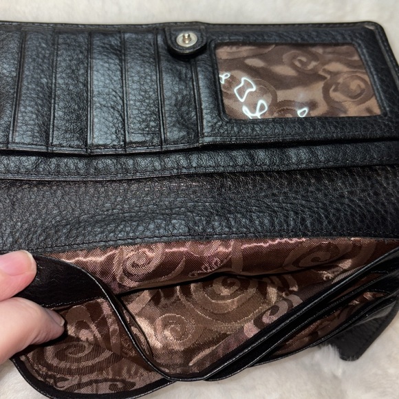 Brighton Leather Embossed Crocodile Wallet Crossbody Shoulder Bag 4" x 7.5" - Picture 15 of 17